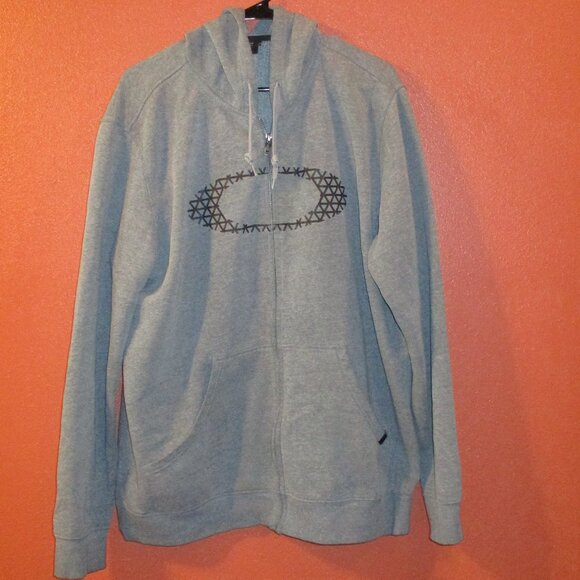 Oakley Sport Men XX Large Gray Black Full Zip Pockets Long Sleeve Hooded Jacket - Picture 5 of 9